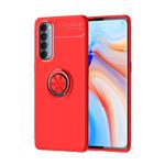 For OPPO Reno 4 Pro 4G Metal Ring Holder 360 Degree Rotating TPU Case(Red+Red)