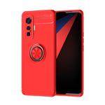 For VIVO IQOO 5 Pro Metal Ring Holder 360 Degree Rotating TPU Case(Red+Red)