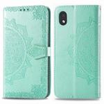 For Motorola One Fusion Plus Mandala Flower Embossed Horizontal Flip Leather Case with Bracket / Card Slot / Wallet / Lanyard(Green)