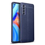 For OPPO Reno4 Pro 4G  Litchi Texture TPU Shockproof Case(Navy Blue)