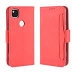 For Google Pixel 4a 4G Wallet Style Skin Feel Calf Pattern Leather Case with Separate Card Slot(Red)