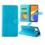 For Xiaomi Redmi 9C Crazy Horse Texture Leather Horizontal Flip Protective Case with Holder & Card Slots & Wallet & Photo Frame(baby Blue)