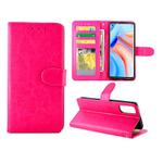 For OPPO Reno4 Crazy Horse Texture Leather Horizontal Flip Protective Case with Holder & Card Slots & Wallet & Photo Frame(Magenta)