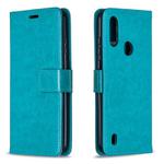 For Motorola Moto E6s (2020) Crazy Horse Texture Horizontal Flip Leather Case with Holder & Card Slots & Wallet & Photo Frame(Blue)