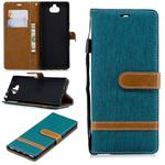 Color Matching Denim Texture Leather Case for Sony Xperia 10 / XA3, with Holder & Card Slots & Wallet & Lanyard(Green)