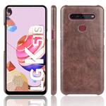 For LG K51S Shockproof Litchi Texture PC + PU Case(Brown)