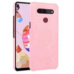 For LG K51S Shockproof Crocodile Texture PC + PU Case(Pink)