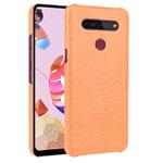 For LG K51S Shockproof Crocodile Texture PC + PU Case(Orange)