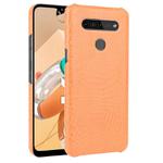 For LG K41S Shockproof Crocodile Texture PC + PU Case(Orange)