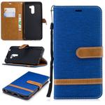 Color Matching Denim Texture Leather Case for Xiaomi Pocophone F1, with Holder & Card Slots & Wallet & Lanyard(Royal Blue)