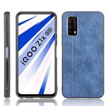 For Vivo Z1x Shockproof Sewing Cow Pattern Skin PC + PU + TPU Case(Blue)
