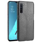 For OPPO K7 5G Shockproof Crocodile Texture PC + PU Case(Black)