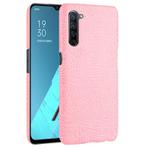 For OPPO K7 5G Shockproof Crocodile Texture PC + PU Case(Pink)