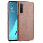 For OPPO K7 5G Shockproof Crocodile Texture PC + PU Case(Brown)