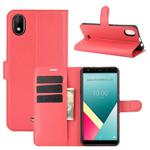 For WIKO Y61 Litchi Texture Horizontal Flip Protective Case with Holder & Card Slots & Wallet(Red)