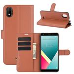 For WIKO Y61 Litchi Texture Horizontal Flip Protective Case with Holder & Card Slots & Wallet(Brown)