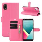 For WIKO Y61 Litchi Texture Horizontal Flip Protective Case with Holder & Card Slots & Wallet(Rose red)