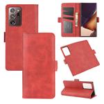 For Samsung Galaxy Note20 Ultra Dual-side Magnetic Buckle Horizontal Flip Leather Case with Holder & Card Slots & Wallet(Red)