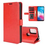 For Alcatel 3X 2020 R64 Texture Single Horizontal Flip Protective Case with Holder & Card Slots & Wallet& Photo Frame(Red)