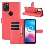 For Alcatel 3X 2020 Litchi Texture Horizontal Flip Protective Case with Holder & Card Slots & Wallet(Red)