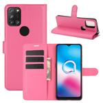 For Alcatel 3X 2020 Litchi Texture Horizontal Flip Protective Case with Holder & Card Slots & Wallet(Rose red)