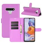 For LG Stylo 6 Litchi Texture Horizontal Flip Protective Case with Holder & Card Slots & Wallet(Purple)