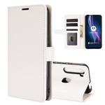 For Motorola One Fusion+ R64 Texture Single Horizontal Flip Protective Case with Holder & Card Slots & Wallet& Photo Frame(White)