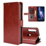 For Motorola One Fusion+ R64 Texture Single Horizontal Flip Protective Case with Holder & Card Slots & Wallet& Photo Frame(Brown)