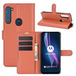 For Motorola One Fusion+ Litchi Texture Horizontal Flip Protective Case with Holder & Card Slots & Wallet(Brown)