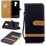 Color Matching Denim Texture Leather Case for LG G7, with Holder & Card Slots & Wallet & Lanyard(Black)