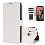 For Huawei Y8S R64 Texture Single Horizontal Flip Protective Case with Holder & Card Slots & Wallet& Photo Frame(White)