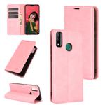 For Huawei Y8S  Retro-skin Business Magnetic Suction Leather Case with Holder & Card Slots & Wallet(Pink)