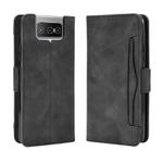 For Asus Zenfone 7 ZS670KS/Zenfone 7 Pro ZS671KS Wallet Style Skin Feel Calf Pattern Leather Case ，with Separate Card Slot(Black)