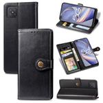 For OPPO A92s Solid Color Leather Buckle Phone Case with Lanyard & Photo Frame & Card Slot & Wallet & Stand Function(Black)