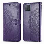 For OPPO A52 Mandala Flower Embossed Horizontal Flip Leather Case with Bracket / Card Slot / Wallet / Lanyard(Purple)