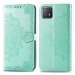 For OPPO A52 Mandala Flower Embossed Horizontal Flip Leather Case with Bracket / Card Slot / Wallet / Lanyard(Green)