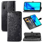 For Huawei Mate 40 Lite/Maimang 9 Mandala Flower Embossed Horizontal Flip Leather Case with Bracket / Card Slot / Wallet / Lanyard(Black)