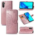 For Huawei Mate 40 Lite/Maimang 9 Mandala Flower Embossed Horizontal Flip Leather Case with Bracket / Card Slot / Wallet / Lanyard(Rose Gold)