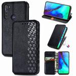 For Motorola Moto G Pro Cubic Grid Pressed Horizontal Flip Magnetic PU Leather Case with Holder & Card Slots & Wallet(Black)