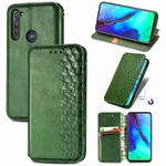 For Motorola Moto G Pro Cubic Grid Pressed Horizontal Flip Magnetic PU Leather Case with Holder & Card Slots & Wallet(Green)