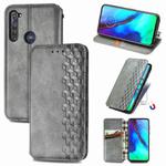 For Motorola Moto G Pro Cubic Grid Pressed Horizontal Flip Magnetic PU Leather Case with Holder & Card Slots & Wallet(Grey)