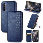 For One Plus Nord Cubic Grid Pressed Horizontal Flip Magnetic PU Leather Case with Holder & Card Slots & Wallet(Blue)