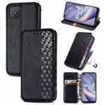 For OPPO A92S Cubic Grid Pressed Horizontal Flip Magnetic PU Leather Case with Holder & Card Slots & Wallet(Black)