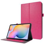 For Samsung Galaxy Tab S8 / Galaxy Tab S7 T870 2-Folding Business Horizontal Flip PU Leather Case with Card Slots & Holder(Rose Red)