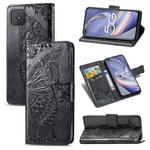 For OPPO A92S Butterfly Love Flower Embossed Horizontal Flip Leather Case with Holder & Card Slots & Wallet & Lanyard(Black)