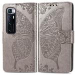 For Xiaomi Mi 10 Ultra Butterfly Love Flower Embossed Horizontal Flip Leather Case with Holder & Card Slots & Wallet & Lanyard(Gray)