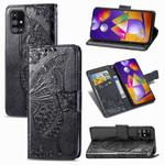 For Samsung Galaxy M31s Butterfly Love Flower Embossed Horizontal Flip Leather Case with Holder & Card Slots & Wallet & Lanyard(Black)