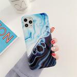 For iPhone 12 / 12 Pro Ocean Wave Coral TPU Smooth Marbled IMD Mobile Phone Case(Black SD2)