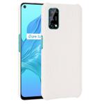 For OPPO Realme V5 5G Shockproof Crocodile Texture PC + PU Case(White)