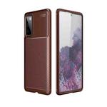 For Samsung Galaxy S20 Fan-Edition Carbon Fiber Texture Shockproof TPU Case(Brown)